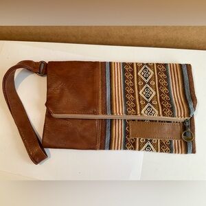 Sutisana Foldover Multicolor Woven Clutch with strap - New